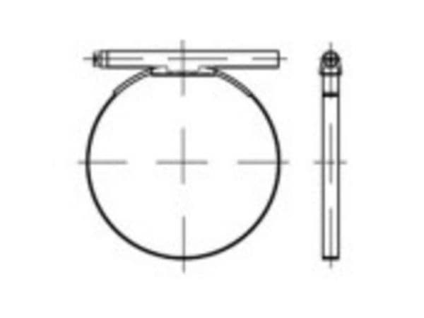 TOOLCRAFT 1066971 slangestrammere i rustfritt stål - 50 stk