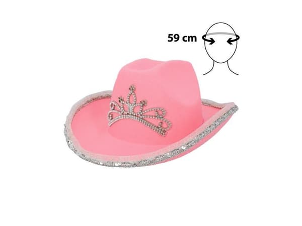 Pink cowboyhat med LED lys