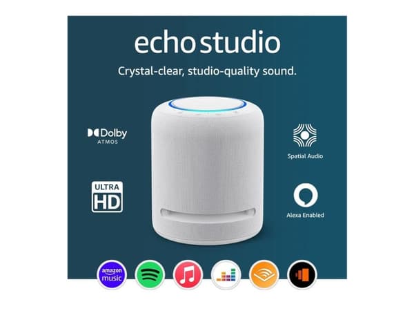 Amazon Echo Studio - Smarthøyttaler - Appstyrt - Isbrehvit