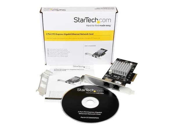 StarTech.com ST2000SPEXI, Sisäinen, Langallinen, PCI Express, Ethernet, 2000 Mbit/s, Alumiini, musta