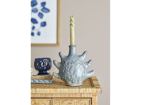 CREATIVE COLLECTION Bridget lysestake, grå, steingods