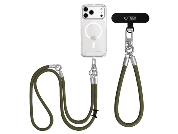 Tech-Protect C10S snor-lanyard til telefon - grønn