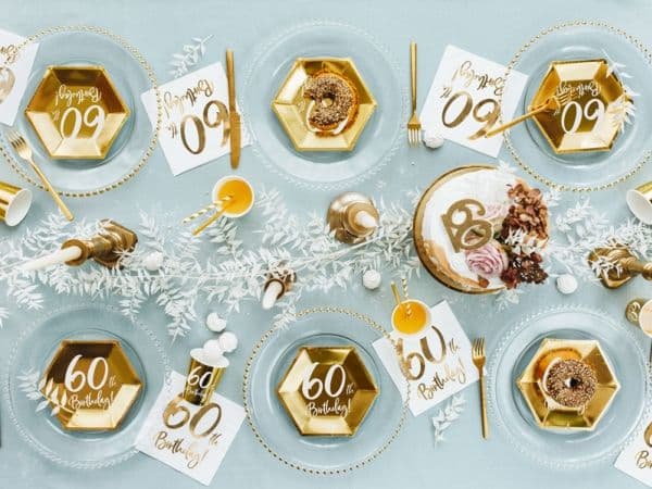 Servietter 60th birthday, guld
