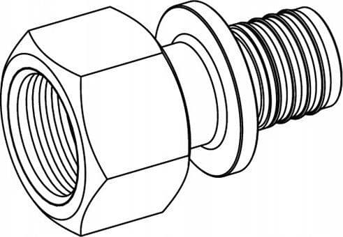 TECE muffe innvendig gjenge 25x1" messing - 705009