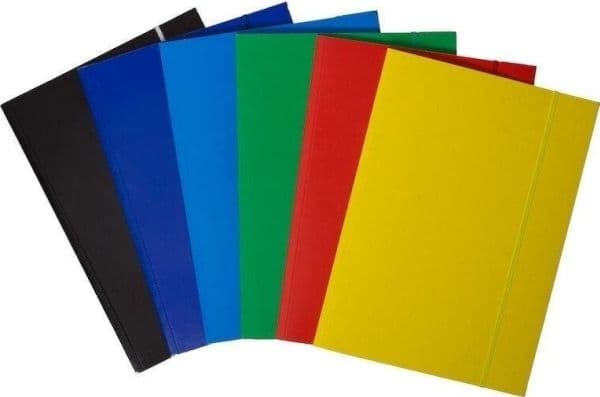 Folder with rubber band A4, cardboard blue (10 pcs)