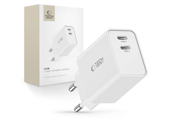 Tech-Protect TECH-PROTECT C35W 2-ports nettlader PD35W hvit