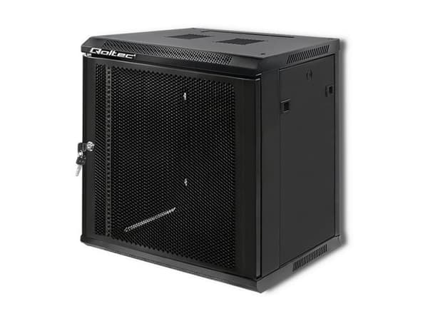 Qoltec - Telinekotelo - musta - 12U - 19"