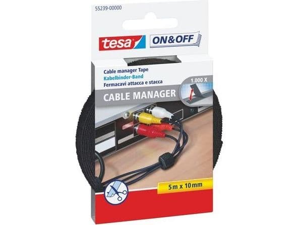 TESA 55239, Musta, 5 m, 10 mm, 1 kpl