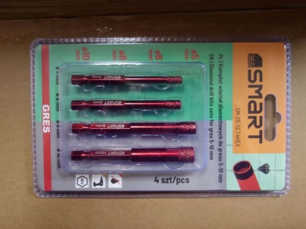 SMART365 diamantborekrone til flis 5-10 mm HEX 4 stk