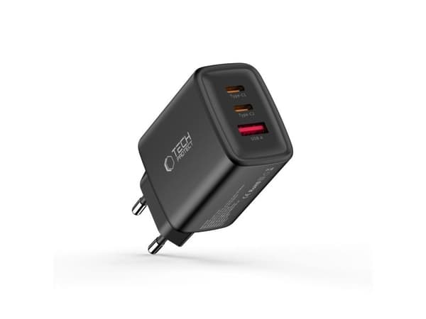 Tech-Protect NCA65W-GAN 3-Port 65W Wall Charger - Black