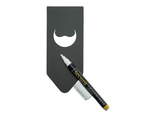 Securit® 10x dobbeltsidede flaskemærker i sort