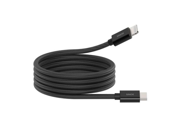 Sinox PRO USB C - Lightning magneettikaapeli. 1m Musta