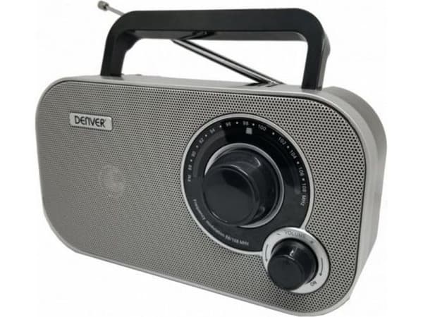 Analoginen FM-radio Grå och svart