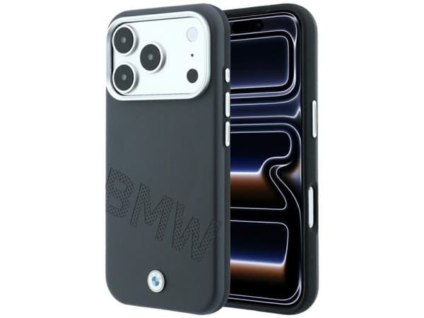 BMW Sign Inclined Deboss Letters MagSafe Case for iPhone 17 Pro / 18 Pro - Gray