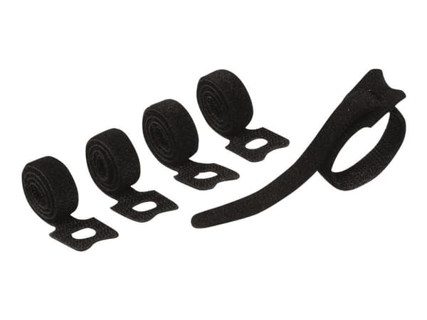 Durable Cavoline Grip Tie, Koukullinen ja lenkillinen nippuside, Musta, 200 mm, 10 mm, 5 kpl