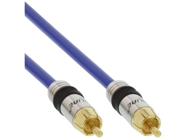 InLine 89803P, 3 m, RCA, RCA, Blå, Guld, Hane/Hane