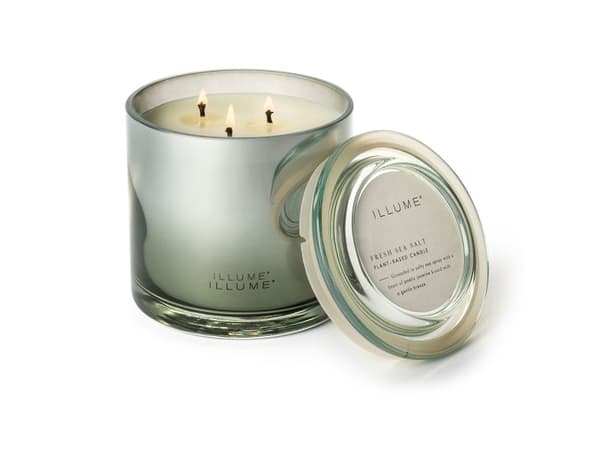 ILLUME Fresh Sea Salt Statement Glas Duftlys, Blå,