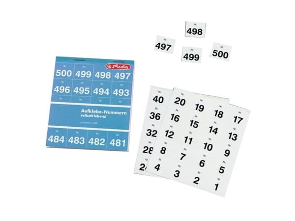 Herlitz 791871, Papir, Sort, Hvit, 24 mm, 22 mm, 500 stykker