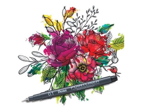 Pentel YS20P-8, Sort, ISO 14145-2, 8 stykker