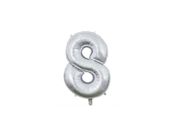 Folieballon 8 Sølv 66 cm