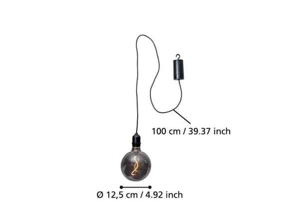 EGLO G125 2M för 4xAA-batterier IP44 rök