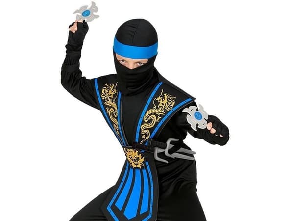 Blå ninja kostume