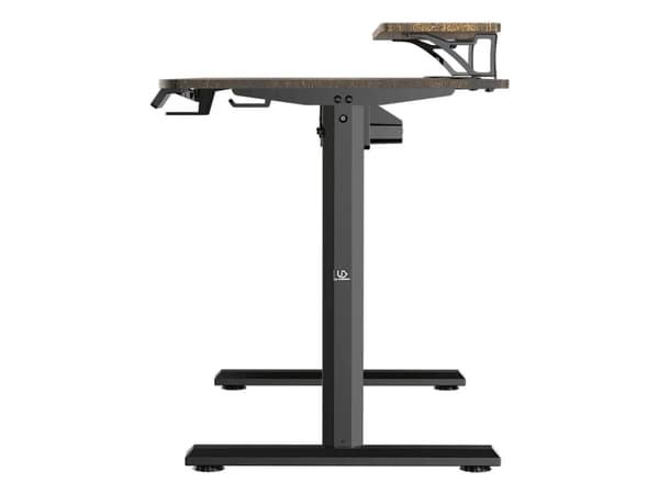 Ultradesk HIGHLANDER, Rett, Rektangulær form, Spilling, Matt, Sort, T-ben