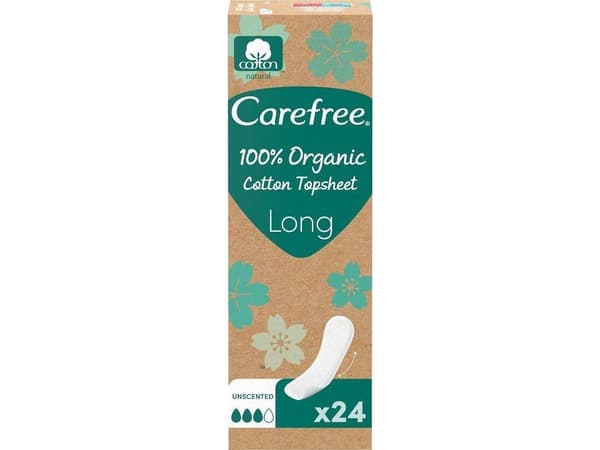 Carefree Plus 100% økologiske bind – long, 24 stk