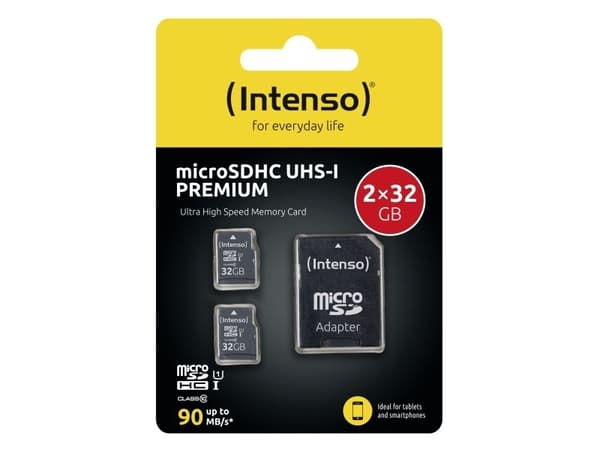 Intenso - Flashminnekort (microSDXC til SD-adapter inkludert) - 256 GB - UHS-I / Class10 - microSDXC UHS-I