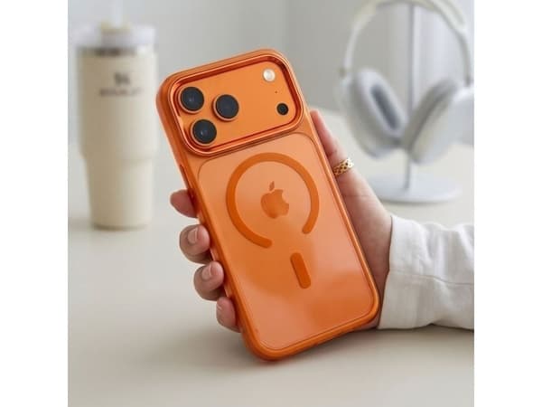 Tech-Protect Magmat Magsafe CC Case for iPhone 17 Pro Max / 18 Pro Max - Orange-Transparent