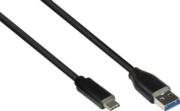 Gode tilkoblinger tilkoblingskabel 3m USB 3.0 USB-C til USB 3.0 A svart