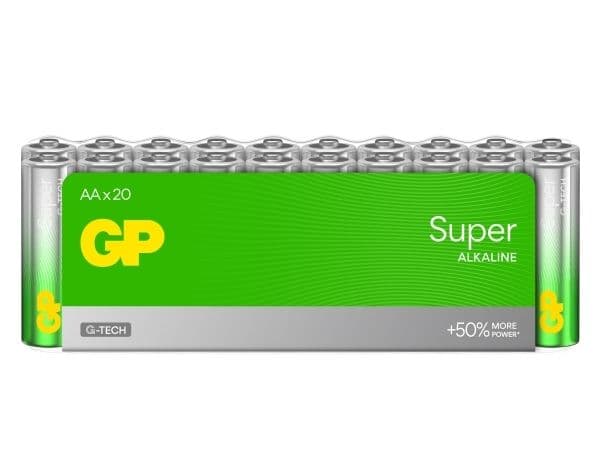 GP Super Alkaline AA-batteri 15A/LR6 20-pak
