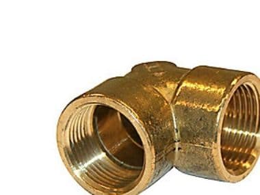 Vinkel i mässing 90° muff/muff 1"