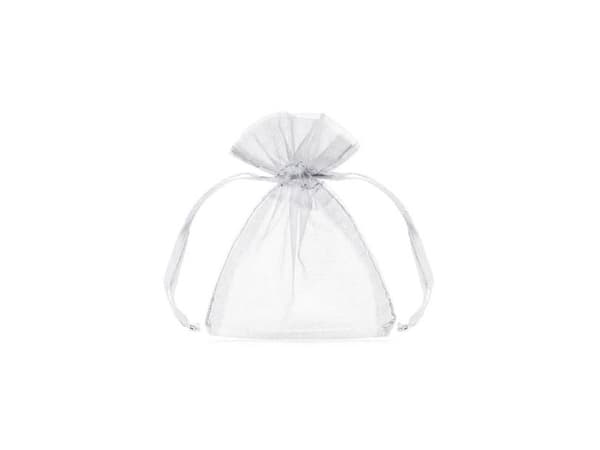 Hvide organza poser, 10stk