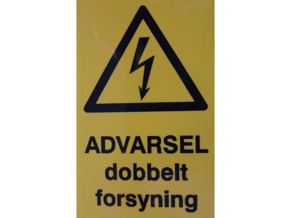 BRADY Skylt varning gul markerad dubbel leverans40x80mm - (9 st.)