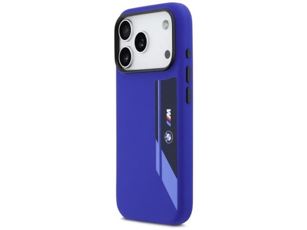 BMW M Silicon Vertical Logo MagSafe Case for iPhone 17 Pro - Navy Blue