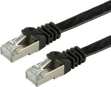 VALUE FTP Cat.6 Flat Network Cable, black 3 m, F/UTP (FTP), musta