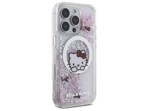 Hello Kitty Liquid Glitter Sweet Kitty Bows MagSafe-deksel for iPhone 16 Pro - hvit