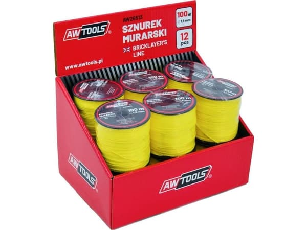 AWTOOLS murarsnöre 100 m / 1,5 mm / 12 st.