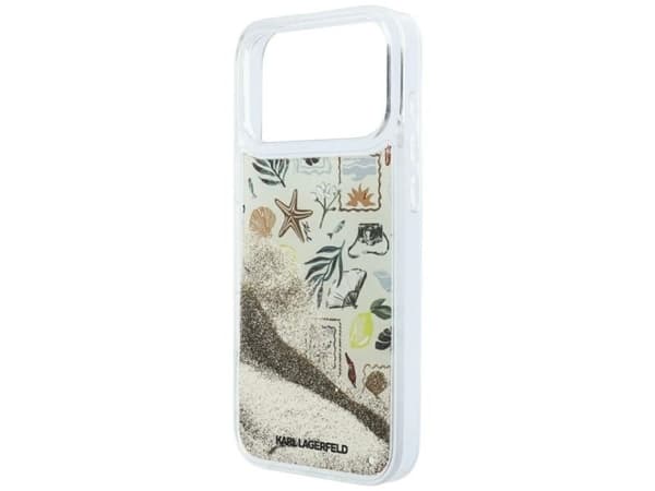 Karl Lagerfeld Liquid Glitter Beach &amp; Sand Case for iPhone 17 Pro Max / 18 Pro Max - Beige