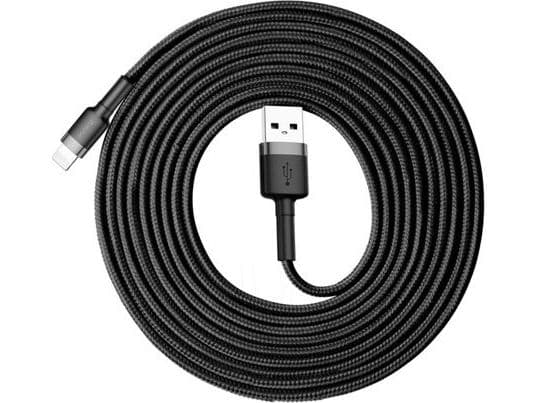 Baseus Cafule - Lightning-kabel - Lightning hane till USB hane - 3 m - grå, svart