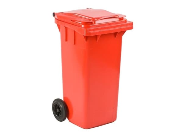 Affaldscontainer, ESE, rød, plast, 120 l, UV-resistent