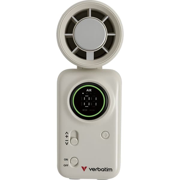 Verbatim Cool 'n' Go Ice Touch Mini Handheld Fan WhiteSilver