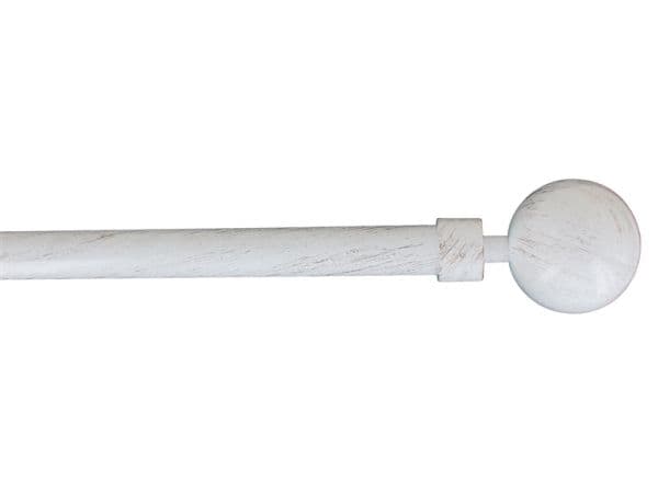 Gardinstangsett 120-210 D19 hvit/gull