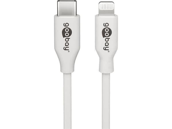Goobay 39448, 2 m, Lightning, USB C, Hankjønn, Hankjønn, Hvit