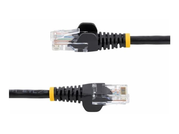 StarTech.com 3m musta Cat5e / Cat 5 Snagless Patch Cable - Patchkabel - RJ-45 (han) til RJ-45 (han) - 3 m - UTP - CAT 5e - knastfri - lajiteltu