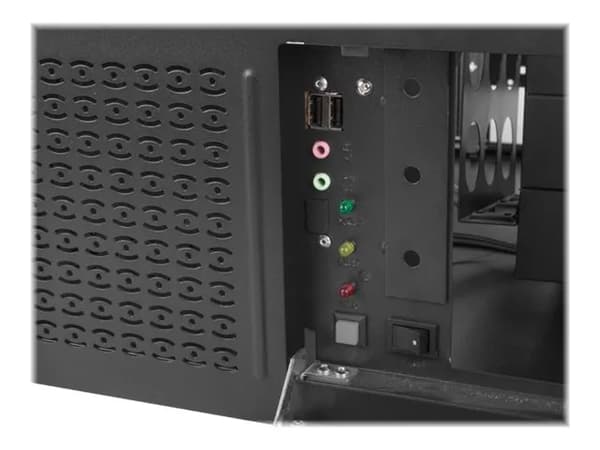 Lanberg - Rack-monterbar - 4U - ATX - ingen strømforsyning - sort - USB/Lyd