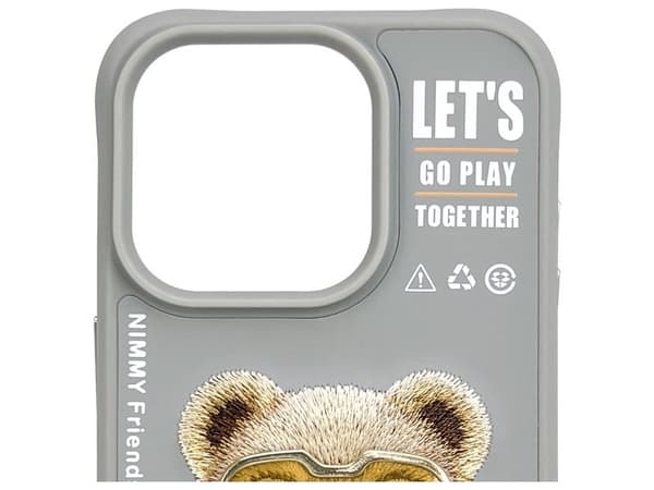 Nimmy Cool&amp;Cute 2.0 Bear Case for iPhone 15 Pro Max - Gray