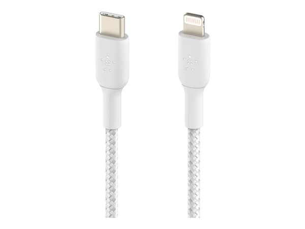 Belkin CAA004BT2MWH, 2 m, Lightning, USB C, Uros, Uros, Valkoinen