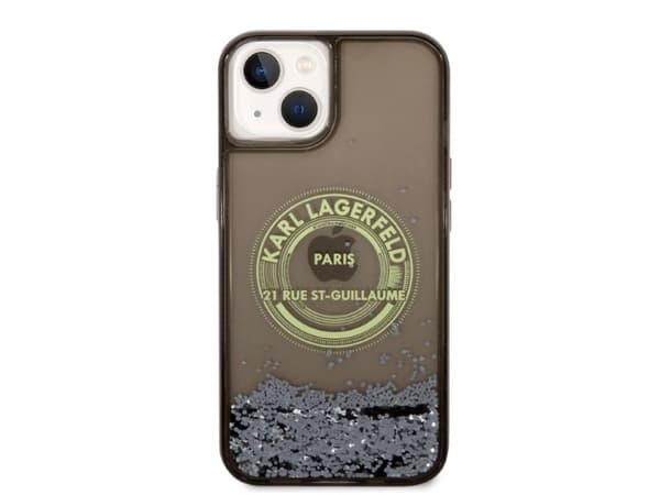 Karl Lagerfeld flytende glitter RSG-deksel til iPhone 14 Plus - sort